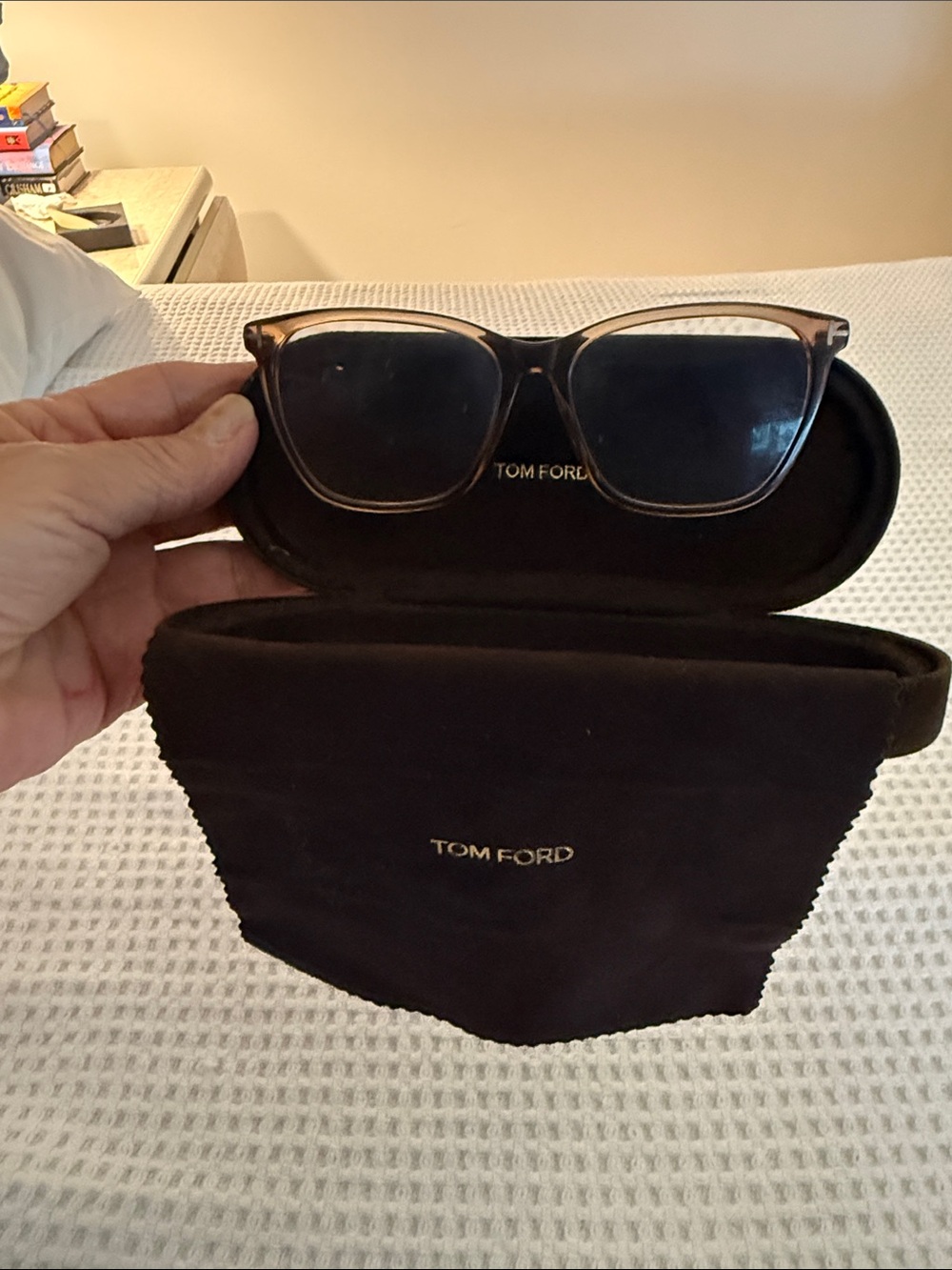 Tom Ford Tortoiseshell Frame Glasses with Branded Case - Brown